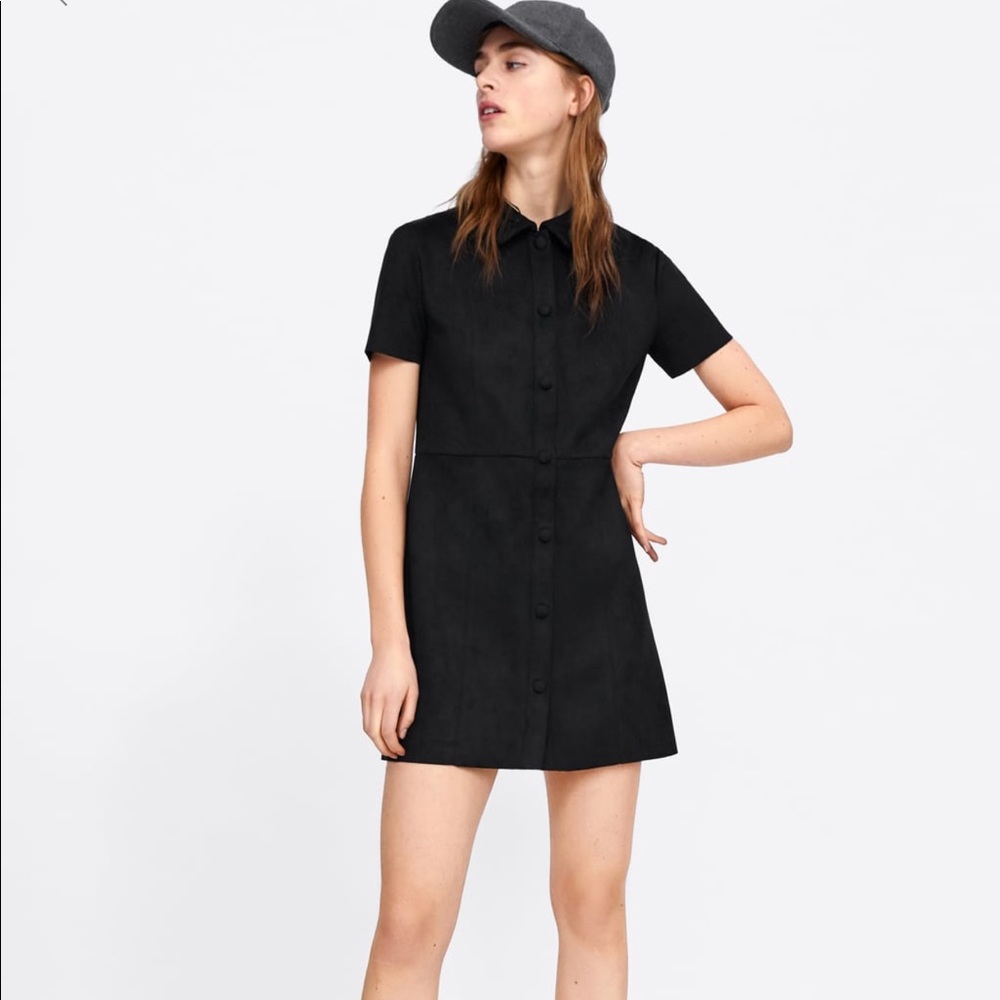 Black suede dress